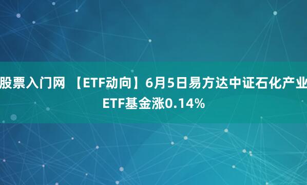 股票入门网 【ETF动向】6月5日易方达中证石化产业ETF基金涨0.14%