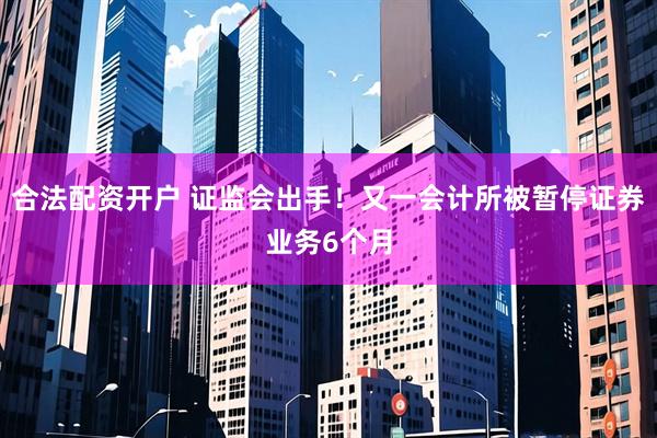 合法配资开户 证监会出手！又一会计所被暂停证券业务6个月